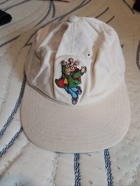 Off White Baseball Cap with Colorful Arthur Patch Youth